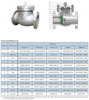 VALVE SWING CHECK FLANGED C150 STEEL 65MM