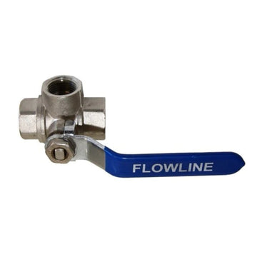 08 BRASS 3-WAY VALVE SIDE-ENT L-PORT