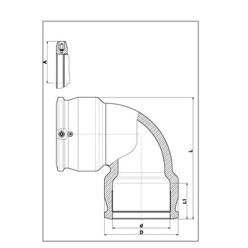 Plasson 90° ELBOW EF 75