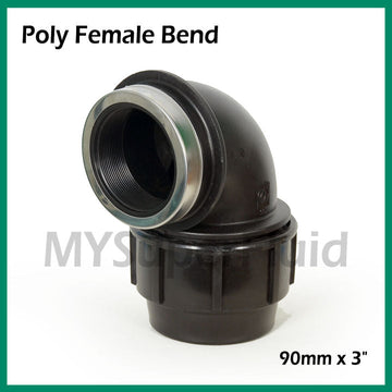 Poly Compression Female Elbow 90mm x 3"