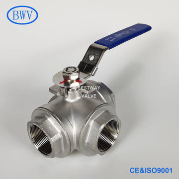 08 3-WAY L-PORT SS316 BALL VALVE