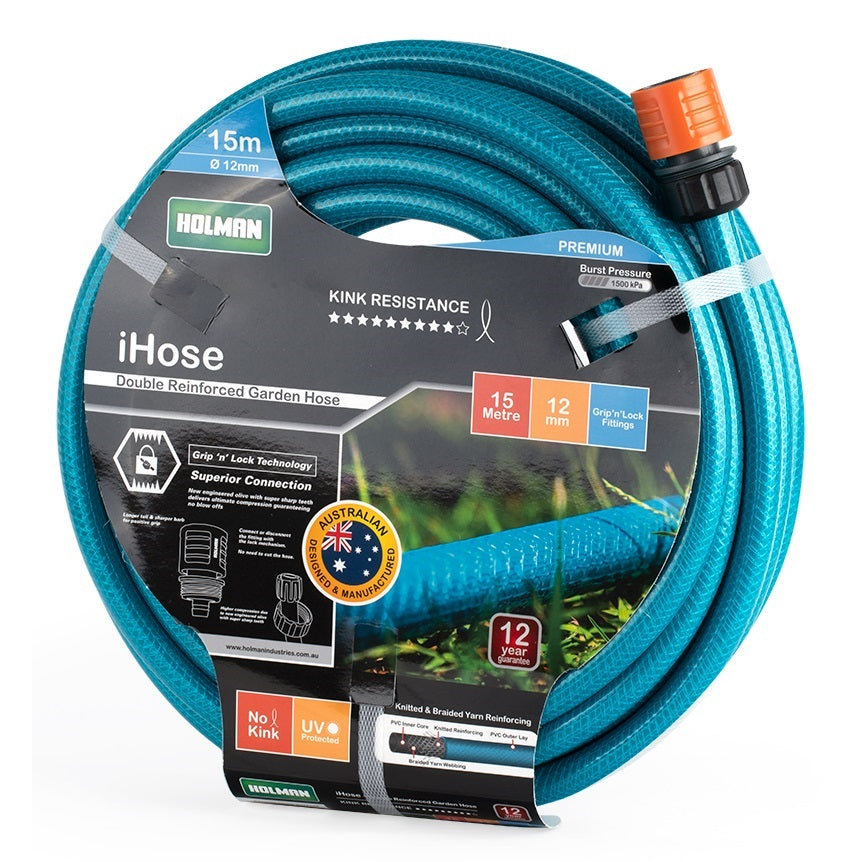 IHose 12mm x 15m w/fittings Grip n lock