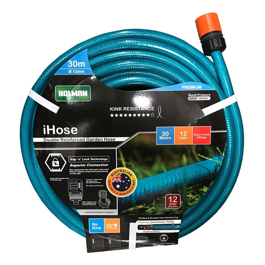 IHose 12mm x 30m w/fittings Grip n lock