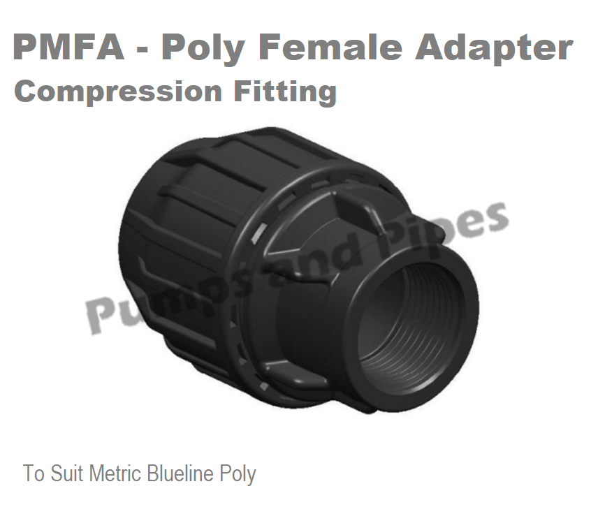 Poly Compression Female Adaptor 90mm x 3"