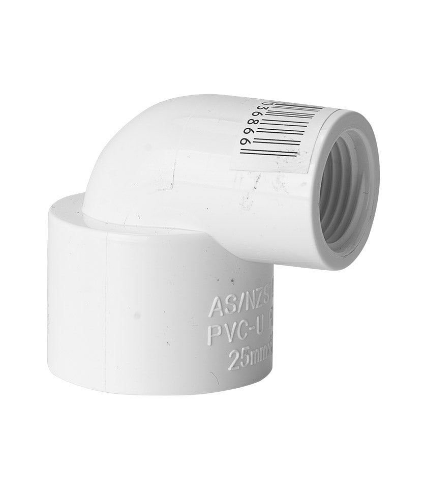 PVC Pressure Faucet Elbow 90deg 25mm x 1/2"