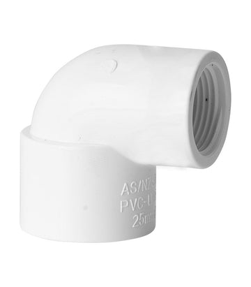 PVC Pressure Faucet Elbow 90deg 25mm x 3/4"