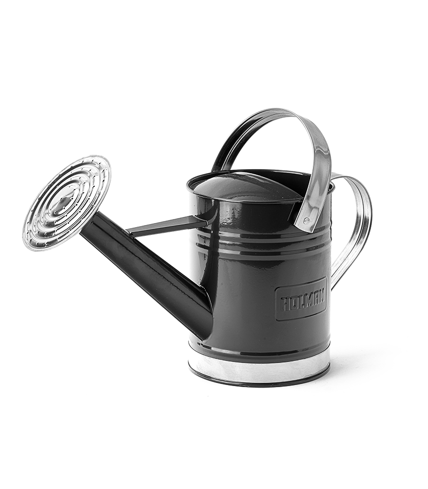 Watering Can with Rose, 1.8L, Black