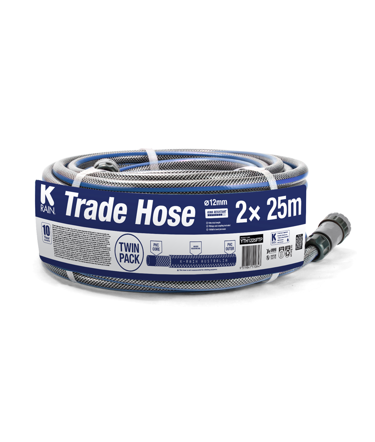 K-Rain Trade Hose 12mm x 25m Fitted Twin Pack