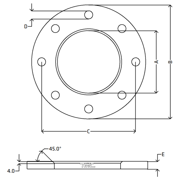 180 GALV BACKING RING FLANGE PN16 TABLE D AS2129