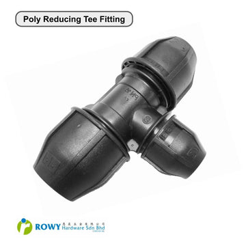 Poly Compression Reducing Tee 75mm x 63mm