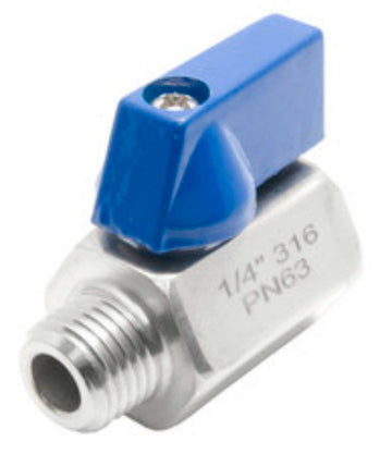 08mm STAINLESS STEEL 316 MINI BALL VALVE M/F